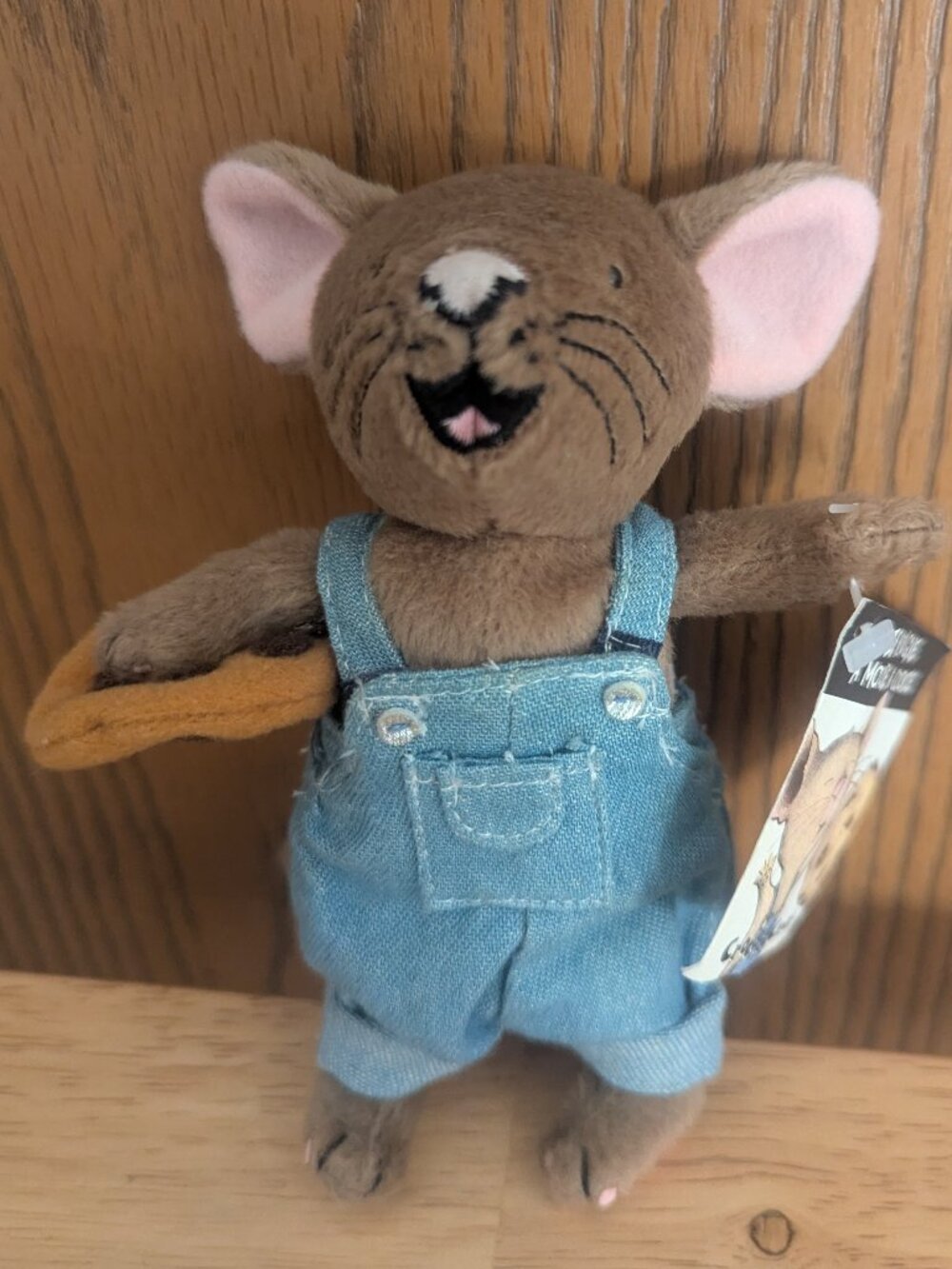 Vintage 1985 If you Give a Mouse a Cookie Plush in Denim Overalls w/ Tags